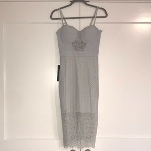 BEBE LACE MIDI DRESS